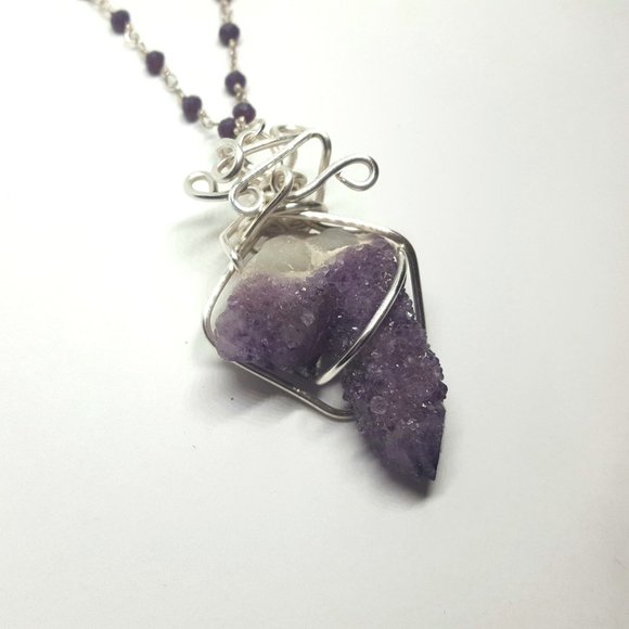 Fairy Amethyst Spirit Quartz Crystal Necklace - Picture 2 of 8